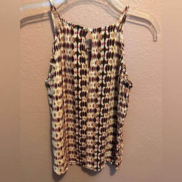 AUW brown and yellow print tank top - Picture 2 of 7